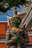 Bangkok Wat Arun - giant demons guarding the gate to the ubosot. These demons are the villains in the Ramakien drama, the Thai version of the Hindu Ramayana epic. 